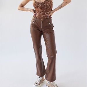 NWT UO Faux Leather Moto V Pants
